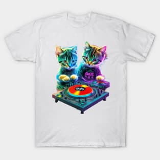 2 Musical Kitten DJs T-Shirt